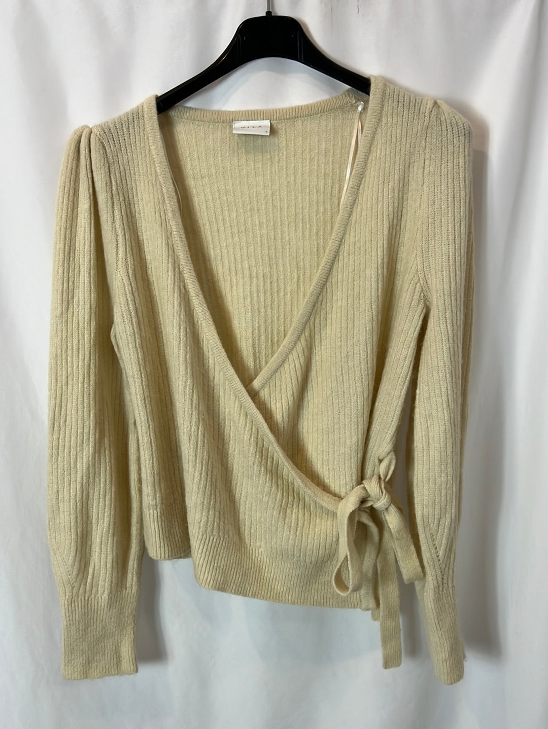 VILA. Jersey canalé beige T.s