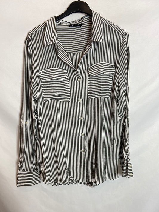 TEX. Camisa gris rayas T.L