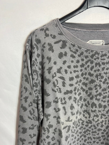 CURRENT ELLIOTT. Sudadera gris efecto animal print. T M