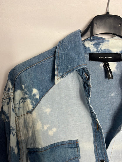 ISABEL MARANT . Camisa denim efecto tie dye. T 40