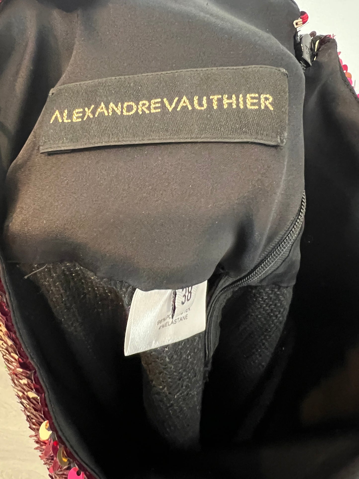 ALEXANDRE VAUTHIER. Pantalón lentejuelas bicolor T.38