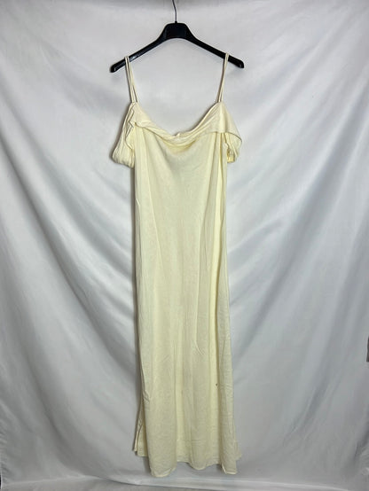 ZARA. Vestido tono pastel largo fluido.T M