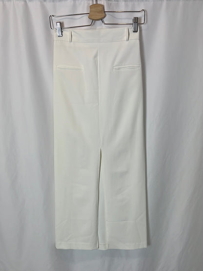 STORETS. Falda midi/larga blanca abertura. T S/M