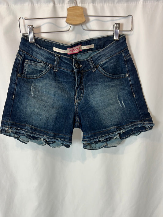 TWIN-SET. Denim short detalle volante. T 27 (38)