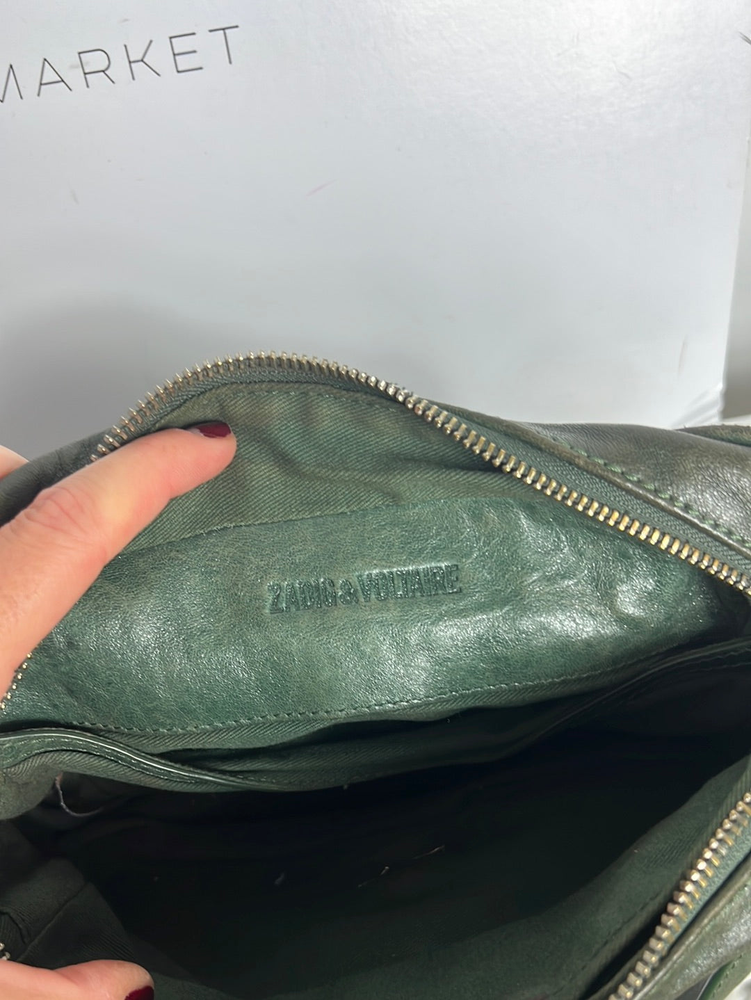 ZADIG&VOLTAIRE. Bolso verde piel asa corta (Tara)