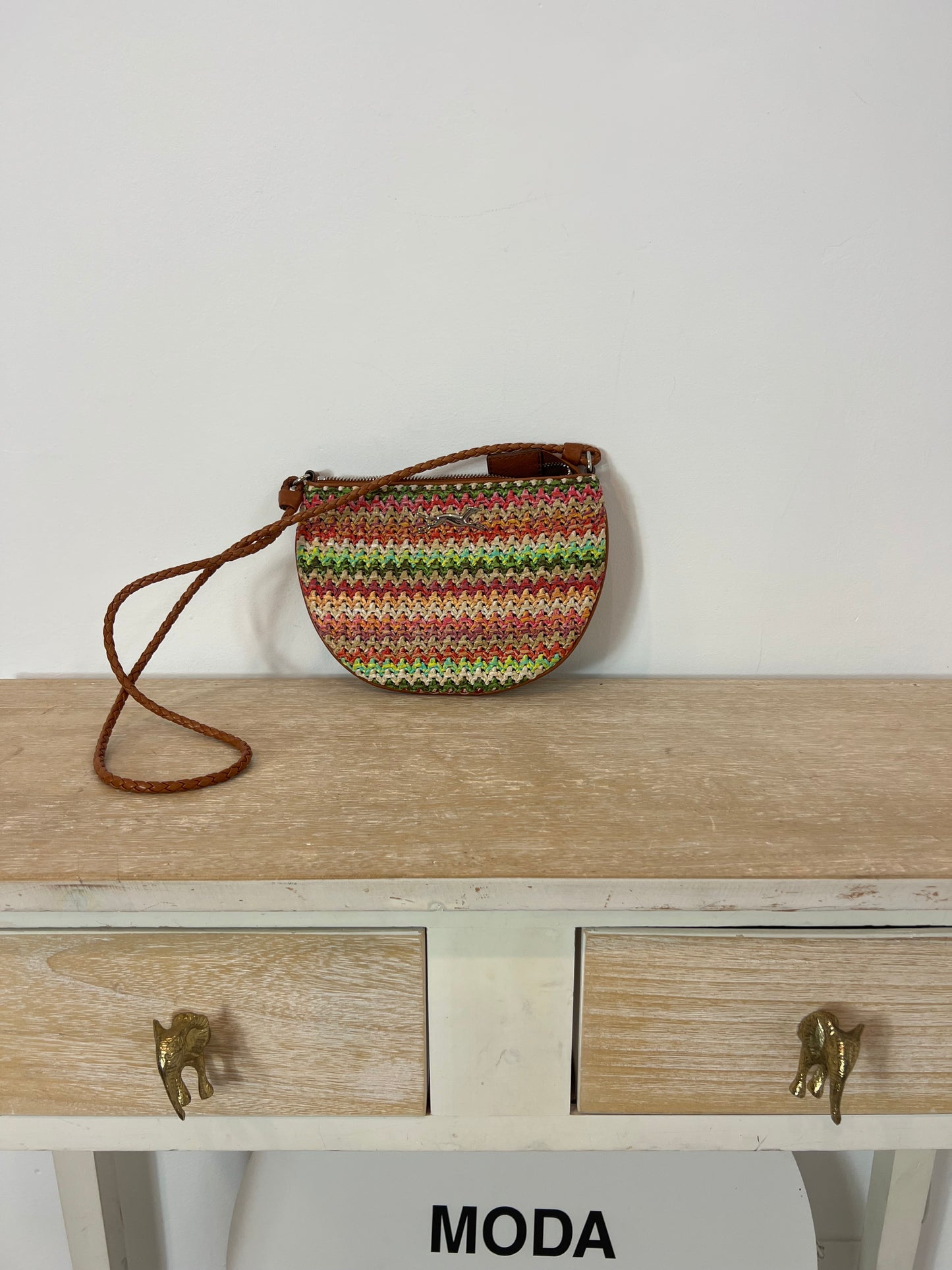 BIMBA Y LOLA. Bolso asa larga rafia colores