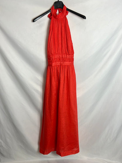 ZIMMERMANN. Vestido rojo cuello halter  Lino rojo T1(s/m)