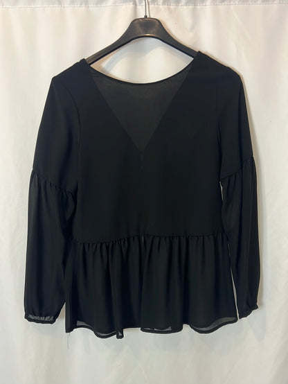 BIMANI. Blusa negra corchetes. T S