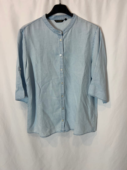 Massimo Dutti. Blusa denim fluida. T 40