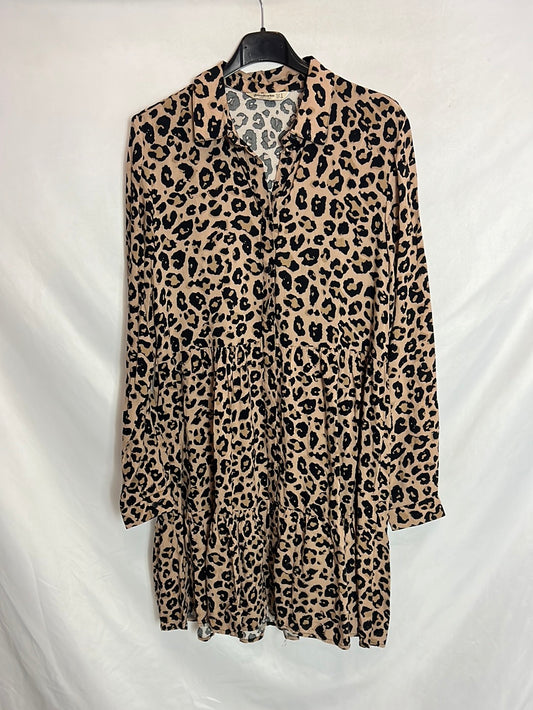 STRADIVARIUS . Vestido corto fluido animal print. T S