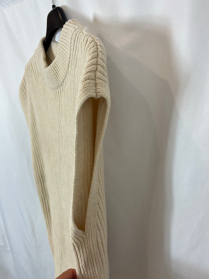 H&M. Chaleco beige canalé T.s