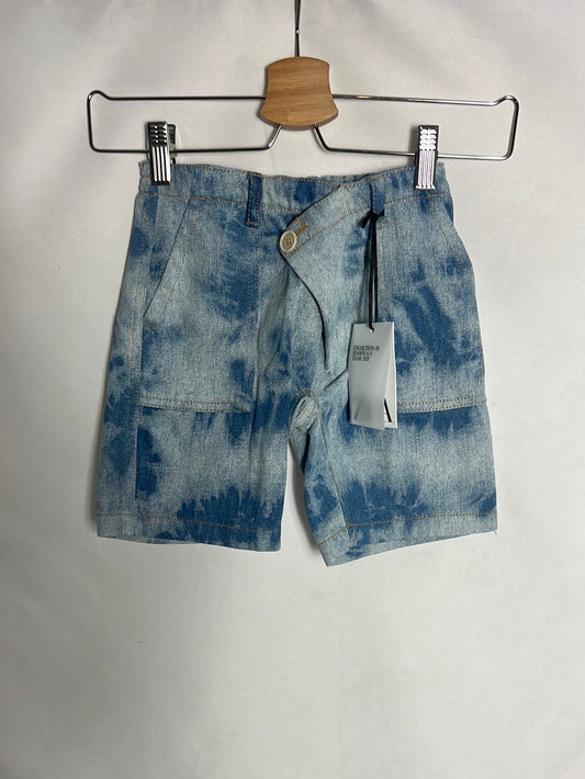 ZARA. Pantalón corto denim efecto tie dye. T 5 años