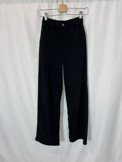 OTRAS. Pantalón ancho pana negro  T.xs