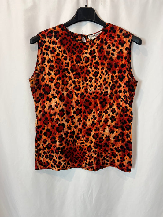 YVES SAIN LAURENT. Top animal print seda. T 38