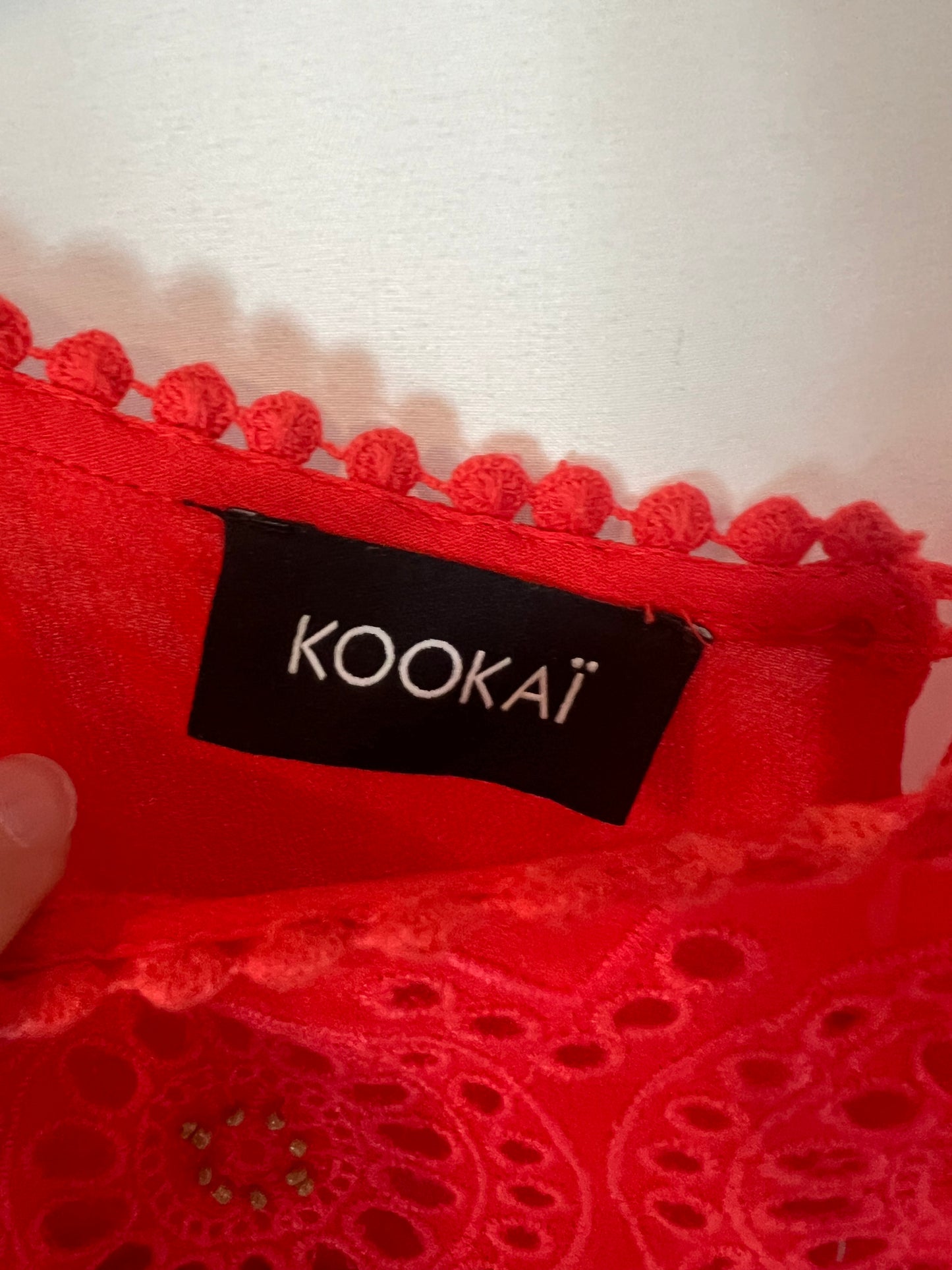 KOOKAÏ. Vestido corto gasa rojo. T M