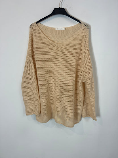 Jersey beige troquelado T.L