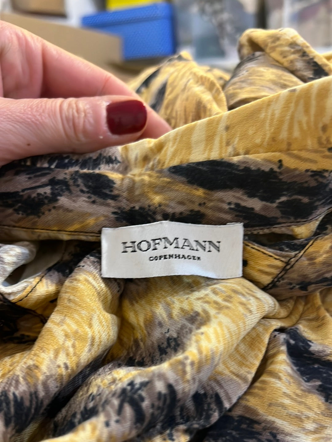 HOFMANN.Vestido midi animal print T.S