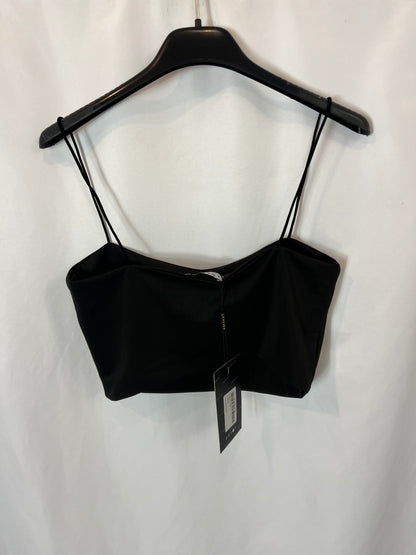 LOAVIES. Crop top negro elastico . T M