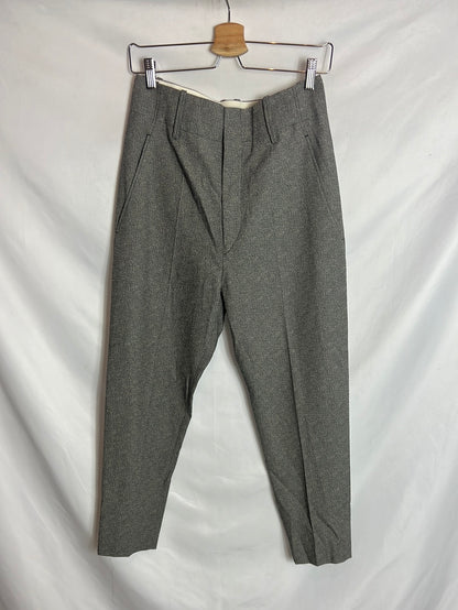 ISABEL MARANT. Pantalón gris jaspeado pinzas. T 36