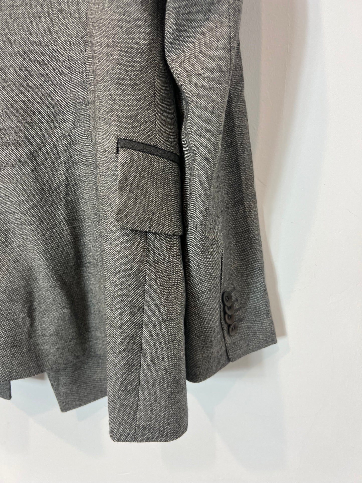 ANGEL SCHLESSER. Blazer jaspeada gris T.38