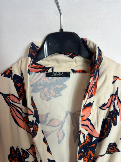 PARFOIS. Blazer/blusa beige flores Tu(s/m)