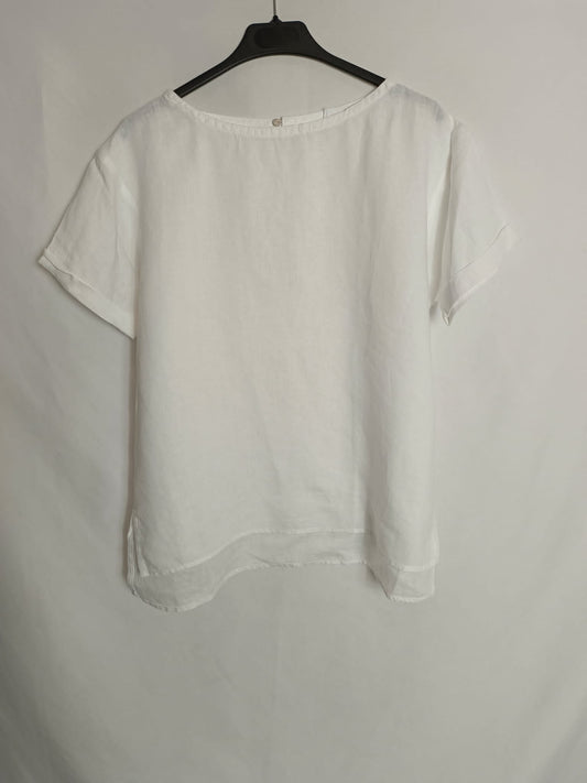 OTRAS. Blusa blanca efecto lino TU(M)