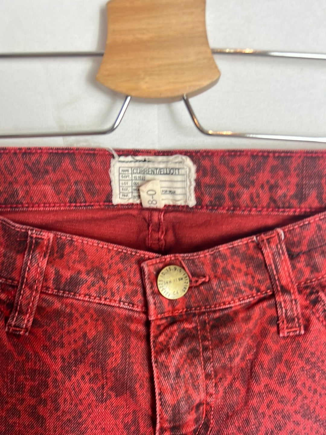 CURRENT ELLIOT. Denim rojo snake print. T 38