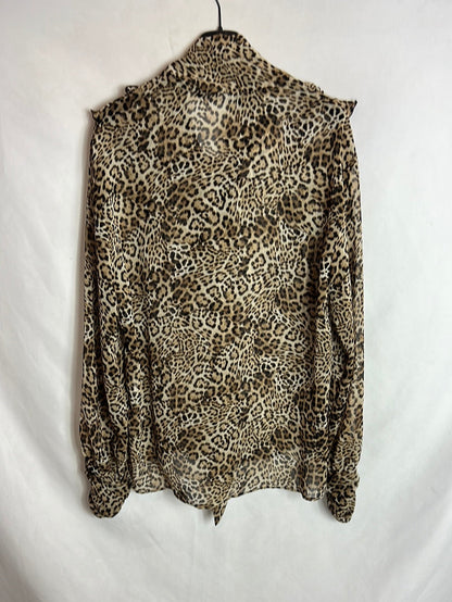 ZARA. Blusa animal print semitransparente . T M