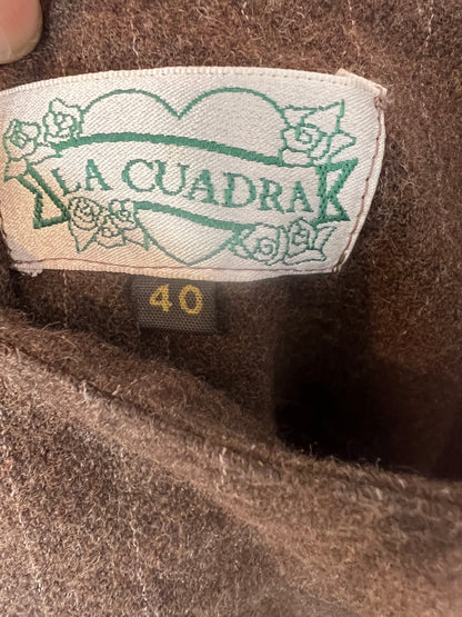 LA CUADRA. Vestido marrón rayas T.40(S)