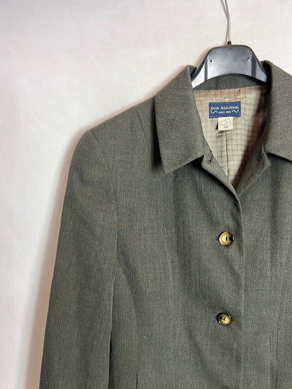 DON ALGODÓN. Chaqueta verde cortita T.38