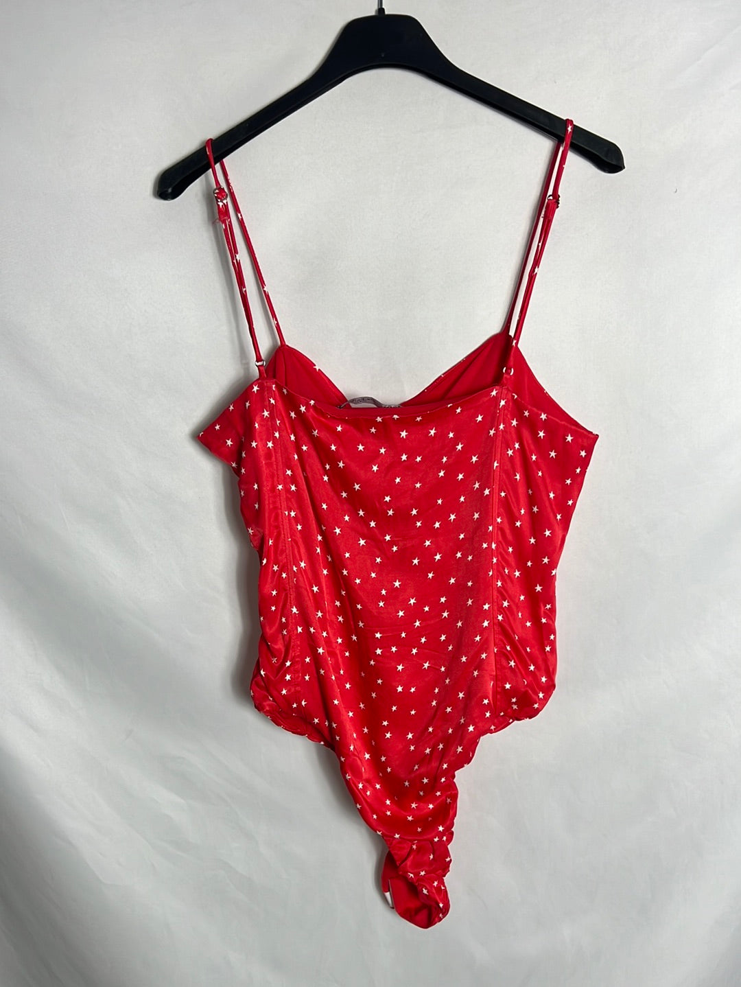 ZARA. Body rojo satinado estrellas. T M