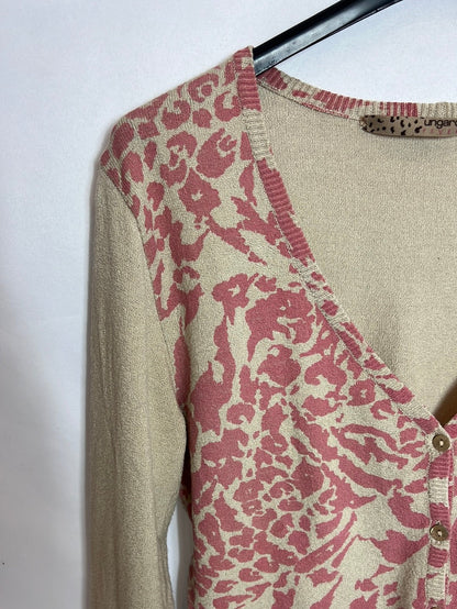 UNGARO FEVER. Rebeca beige print rosa. T 38