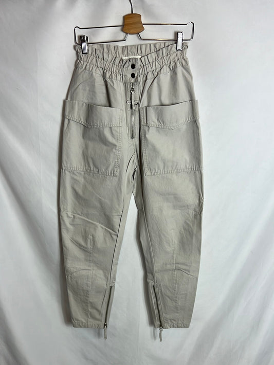 ISABEL MARANT ÉTOILE. Pantalón beige bolsillos. T 36