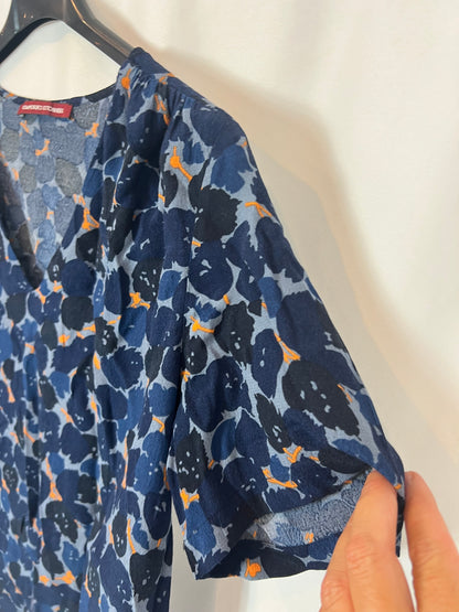 COMTOIR DES COTONNIERS. Blusa azul estampada. T XS