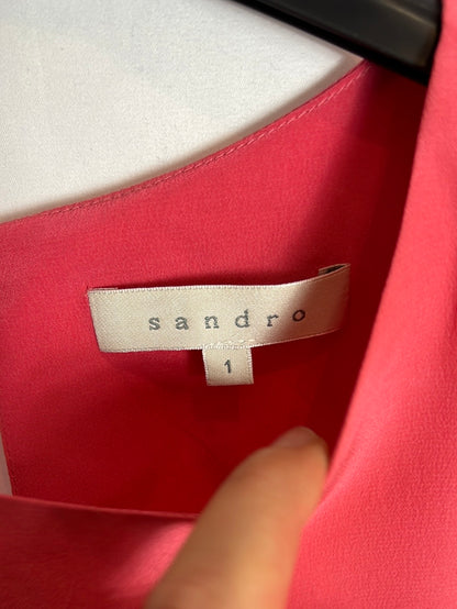 SANDRO. Top seda detalle mangas. T S