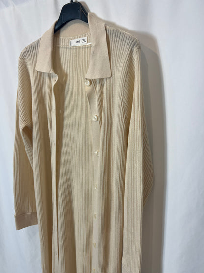 MANGO. Vestido/chaqueta larga beige T.m