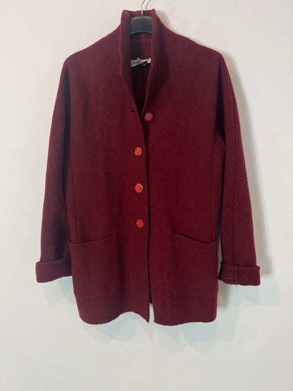 BÁSSICO MADRID. Chaqueta vintage lana burdeos. T 38