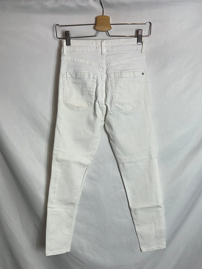 MANGO. Pantalón pitillo blanco  T.34