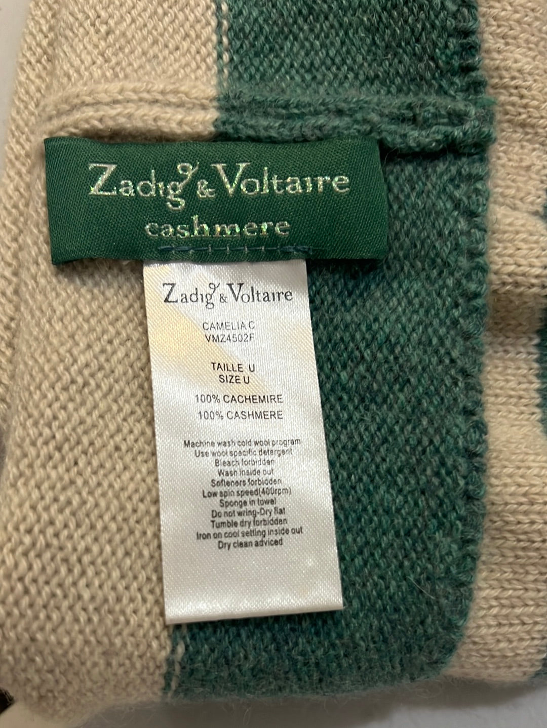 ZADIG&VOLTAIRE. Gorro cashmere rayas.  TU