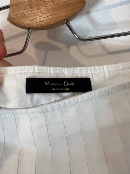 MASSIMO DUTTI. Falda midi blanca T.s