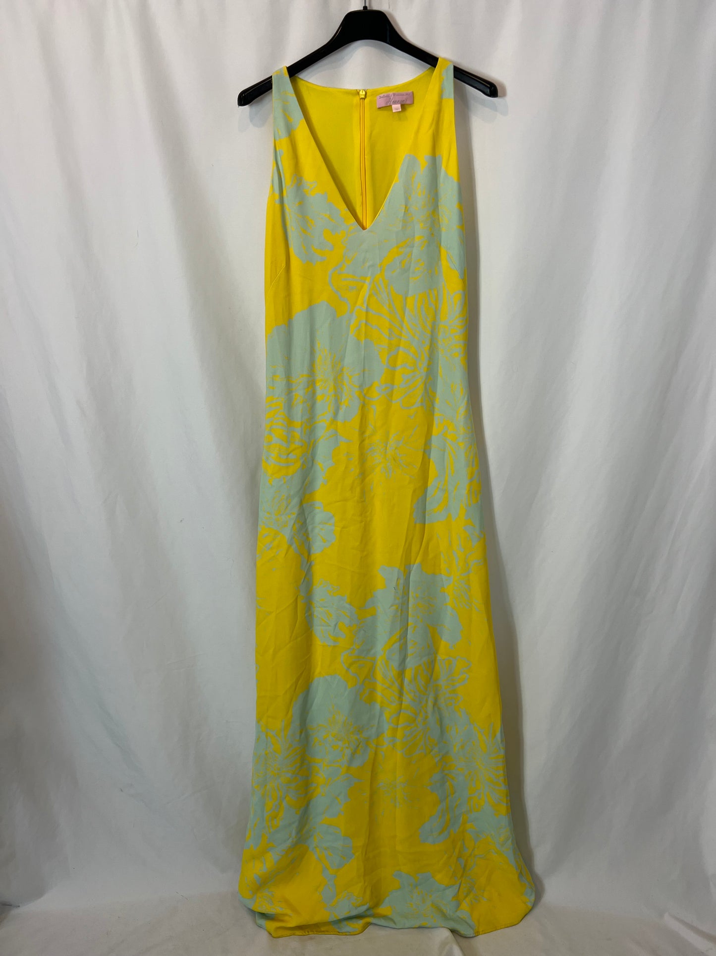 DOLORES PROMESAS. Vestido amarillo flores T.38