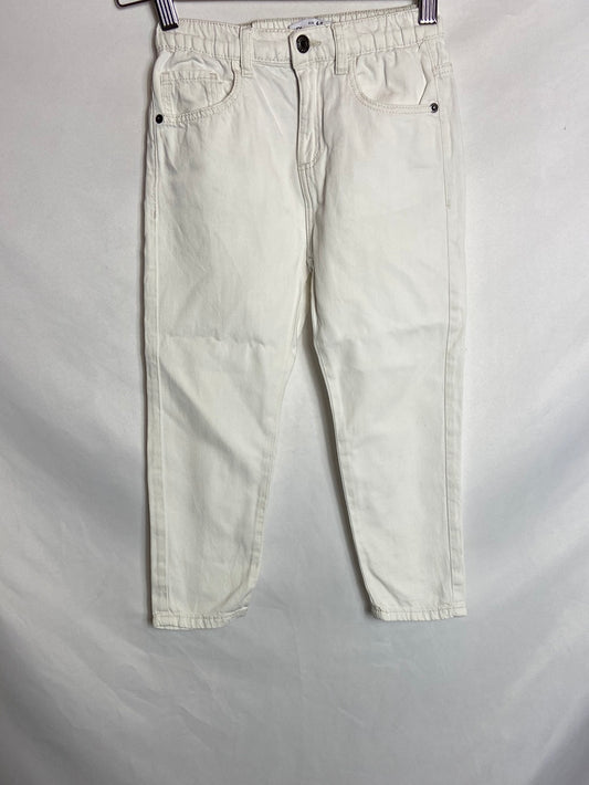 ZARA. Pantalón blanco efecto denim T.4-5 años