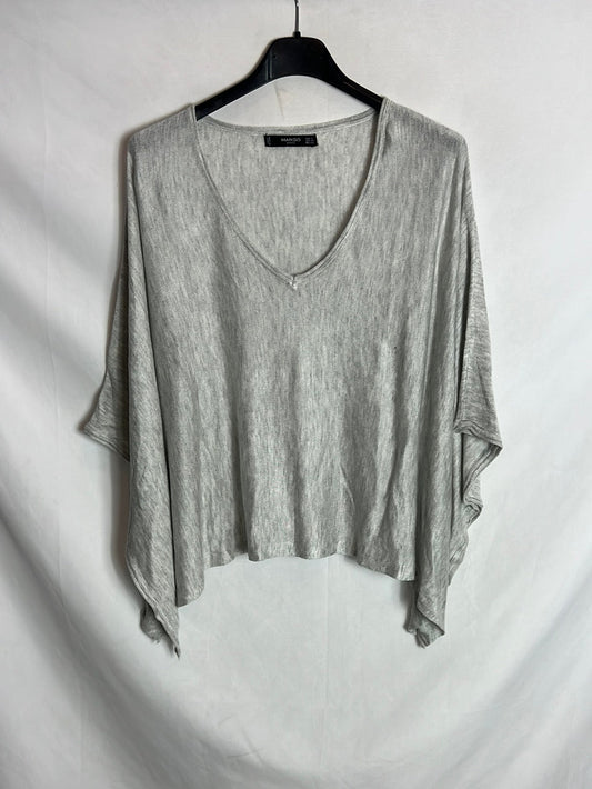 MANGO. Top fluido punto gris. T M