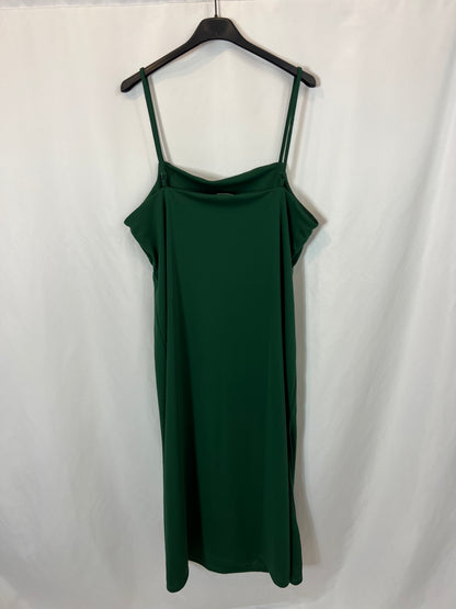 H&M. Vestido midi verde oscuro. T M