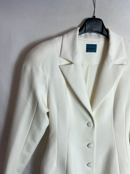 CIMER. Blazer blanca pinzas. T 40