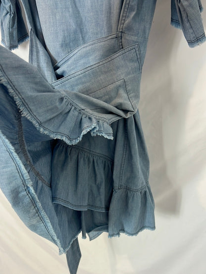 ISABEL MARANT ÉTOILE . Vestido cruzado denim. T 42