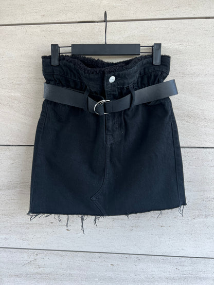 IRO. Falda denim negra corta T.34