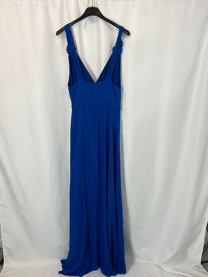 MANGO. Vestido largo azul klein. T L