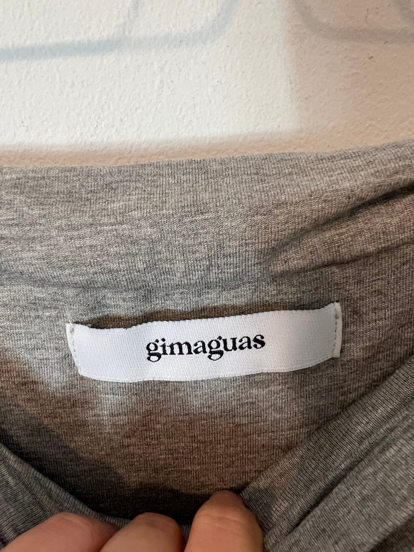 GIMAGUAS. Vestido gris palabra de honor T.m