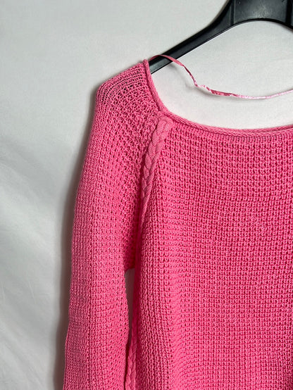 ZARA. Jersey punto rosa. T L (S)